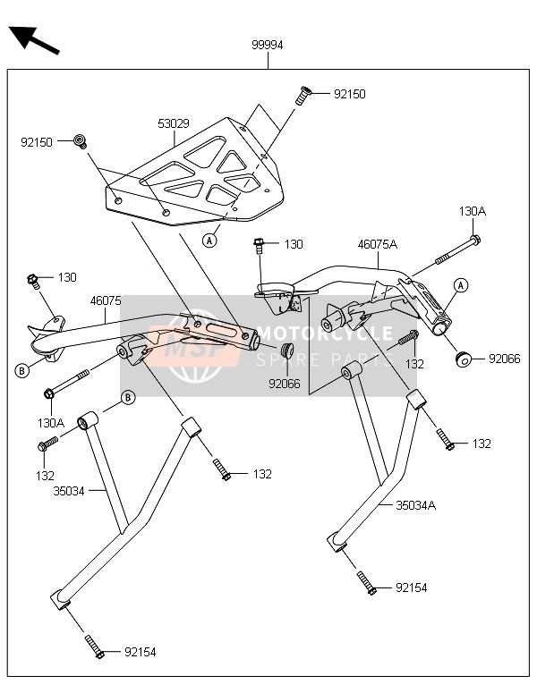 Kawasaki ER-6F 2014 Accessory (Top Case Bracket) for a 2014 Kawasaki ER-6F