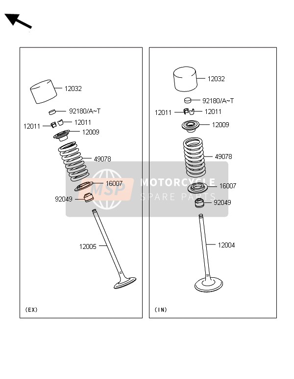 Kawasaki ER-6F ABS 2014 Valves for a 2014 Kawasaki ER-6F ABS