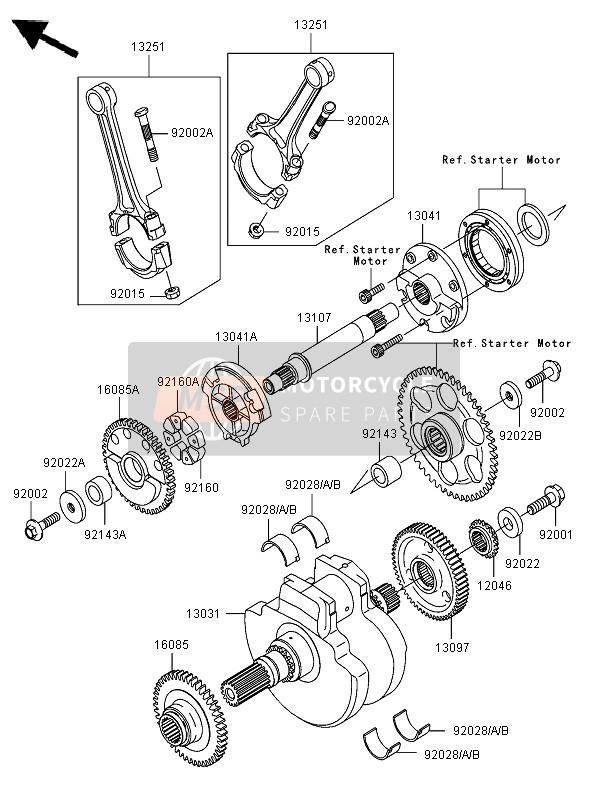 Kawasaki VN1600 CLASSIC 2006 Crankshaft for a 2006 Kawasaki VN1600 CLASSIC