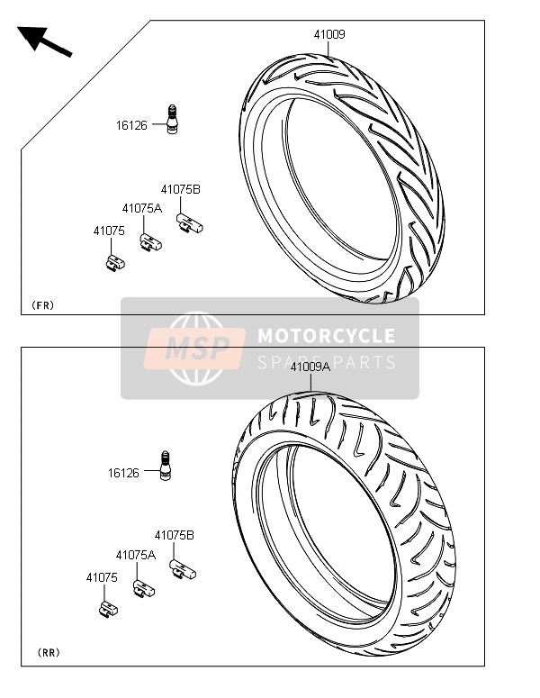 Kawasaki ER-6N ABS 2014 Pneumatici per un 2014 Kawasaki ER-6N ABS