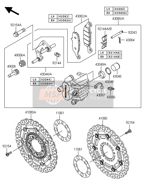 Kawasaki ER-6N ABS 2014 Frein avant pour un 2014 Kawasaki ER-6N ABS