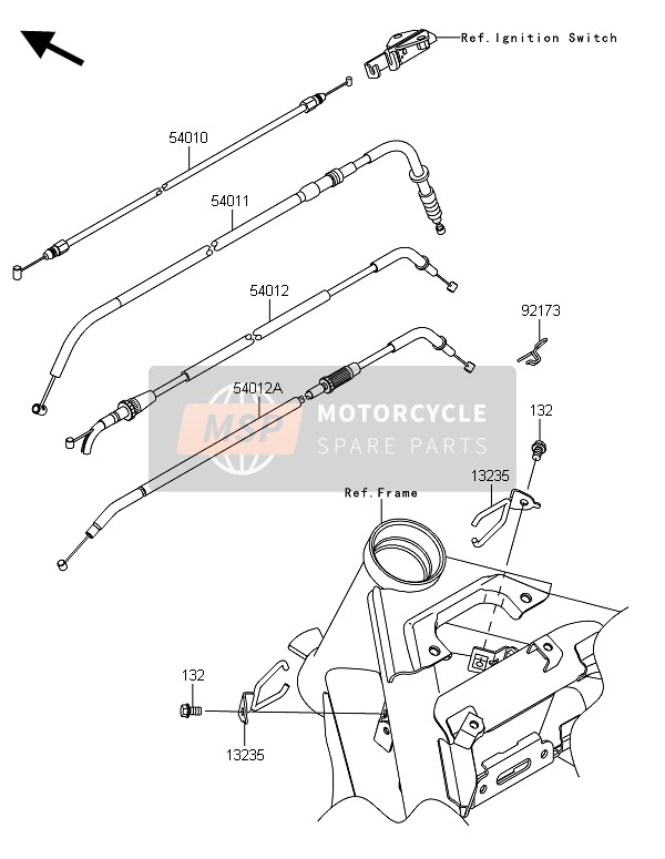 Kawasaki ER-6N ABS 2014 Cables para un 2014 Kawasaki ER-6N ABS