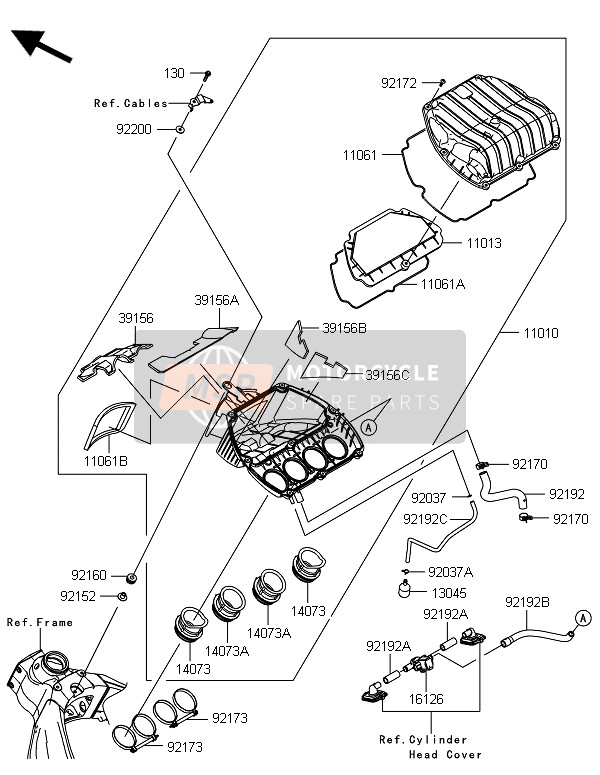 Kawasaki NINJA ZX-6R 2014 Air Cleaner for a 2014 Kawasaki NINJA ZX-6R