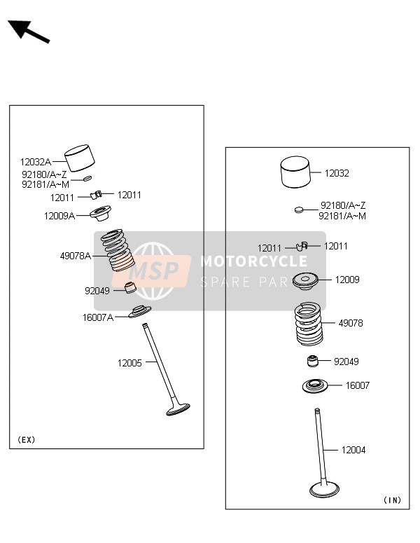 Kawasaki NINJA ZX-6R 2014 Valves for a 2014 Kawasaki NINJA ZX-6R