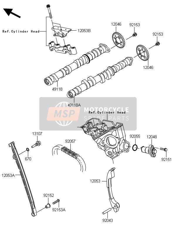 Kawasaki NINJA ZX-6R 2014 Nokkenas(S) & Spanner voor een 2014 Kawasaki NINJA ZX-6R