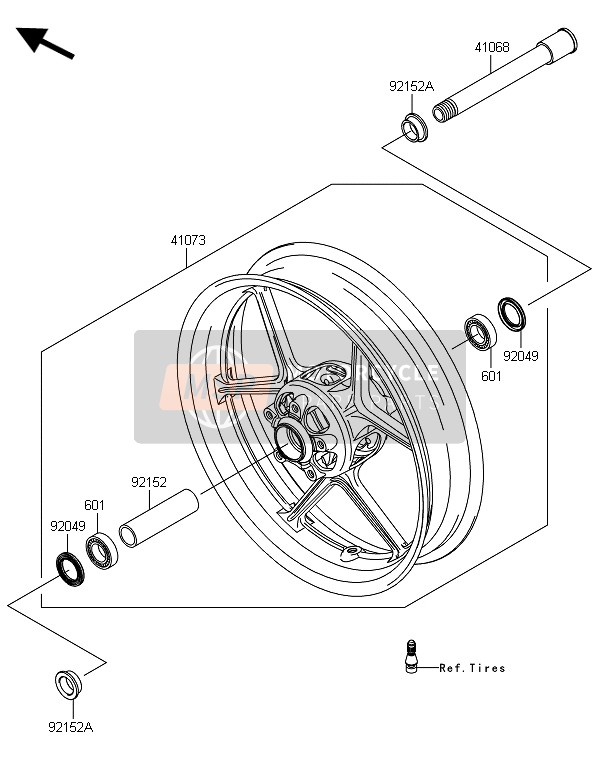 Kawasaki NINJA ZX-6R 2014 Front Hub for a 2014 Kawasaki NINJA ZX-6R