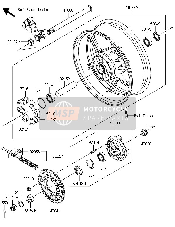 Kawasaki NINJA ZX-6R 2014 Rear Hub for a 2014 Kawasaki NINJA ZX-6R