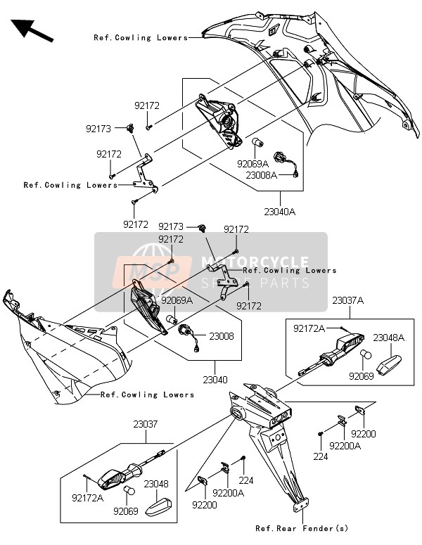 Kawasaki NINJA ZX-6R 2014 Turn Signals for a 2014 Kawasaki NINJA ZX-6R