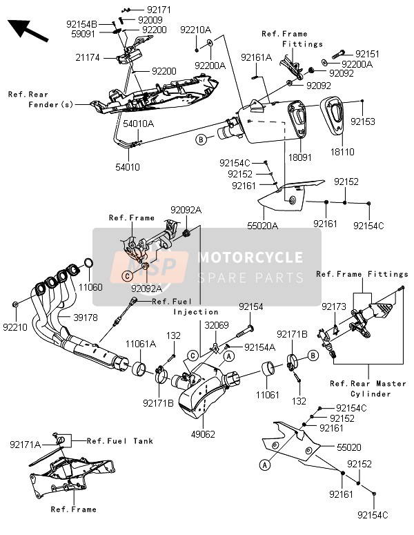 Kawasaki NINJA ZX-6R ABS 2014 Geluiddemper(S) voor een 2014 Kawasaki NINJA ZX-6R ABS