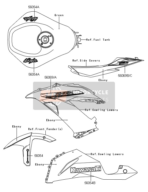 560541321, Mark,Fuel Tank,Ninja, Kawasaki, 2