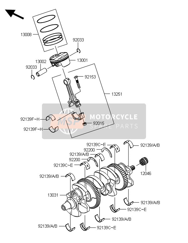 Kawasaki NINJA ZX-10R 2014 Crankshaft & Piston(S) for a 2014 Kawasaki NINJA ZX-10R