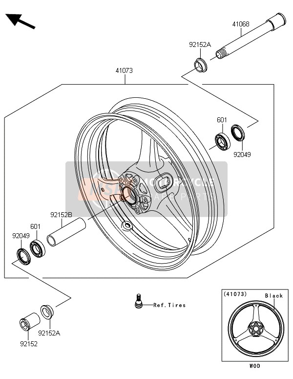 Kawasaki NINJA ZX-10R 2014 Front Hub for a 2014 Kawasaki NINJA ZX-10R