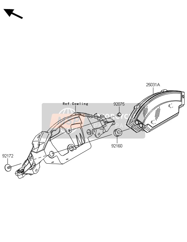 Kawasaki NINJA ZX-10R 2014 Meter(S) voor een 2014 Kawasaki NINJA ZX-10R