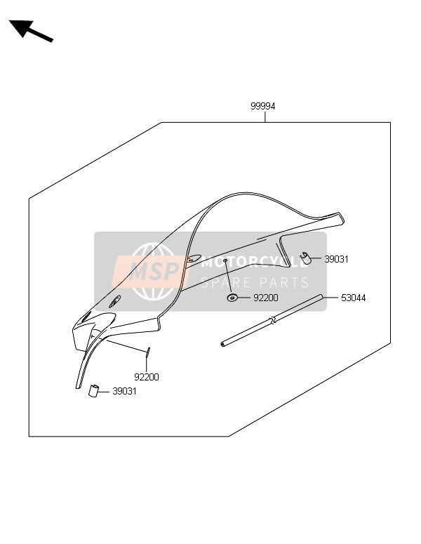 Kawasaki NINJA ZX-10R 2014 Accessoire (Windscherm) voor een 2014 Kawasaki NINJA ZX-10R