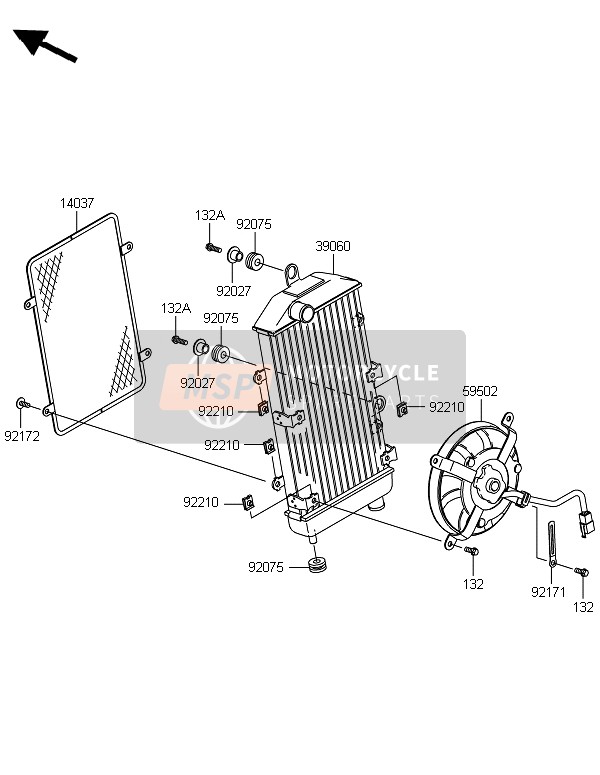 Kawasaki VN900 CLASSIC 2014 Radiator for a 2014 Kawasaki VN900 CLASSIC