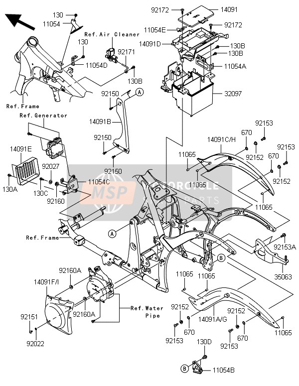 Kawasaki VN900 CLASSIC 2014 Frame Fittings for a 2014 Kawasaki VN900 CLASSIC