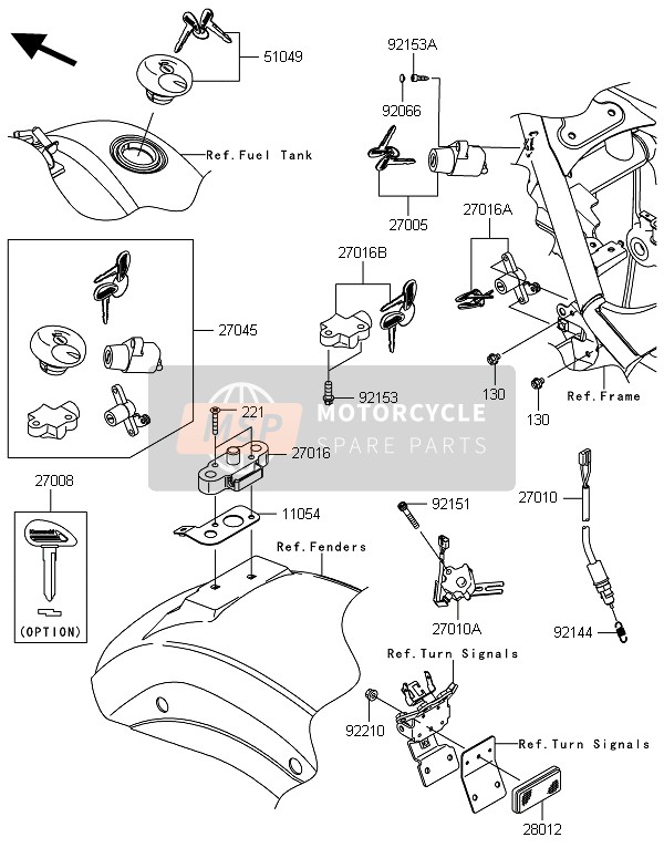 Kawasaki VN900 CLASSIC 2014 Ignition Switch for a 2014 Kawasaki VN900 CLASSIC