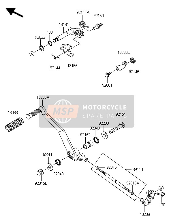 Kawasaki VN900 CUSTOM 2014 Gear Change Mechanism for a 2014 Kawasaki VN900 CUSTOM