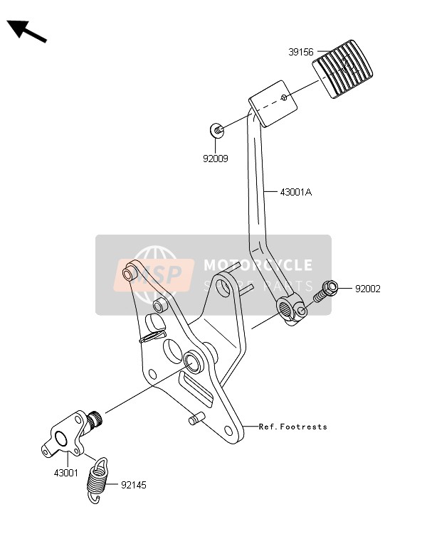 Kawasaki VN900 CUSTOM 2014 Brake Pedal for a 2014 Kawasaki VN900 CUSTOM