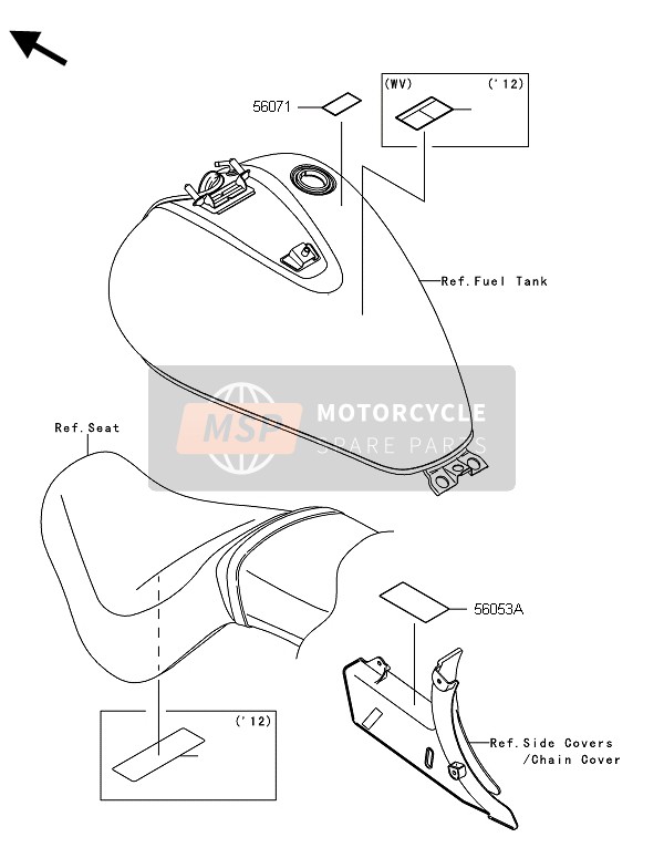 Kawasaki VN900 CUSTOM 2014 Labels for a 2014 Kawasaki VN900 CUSTOM