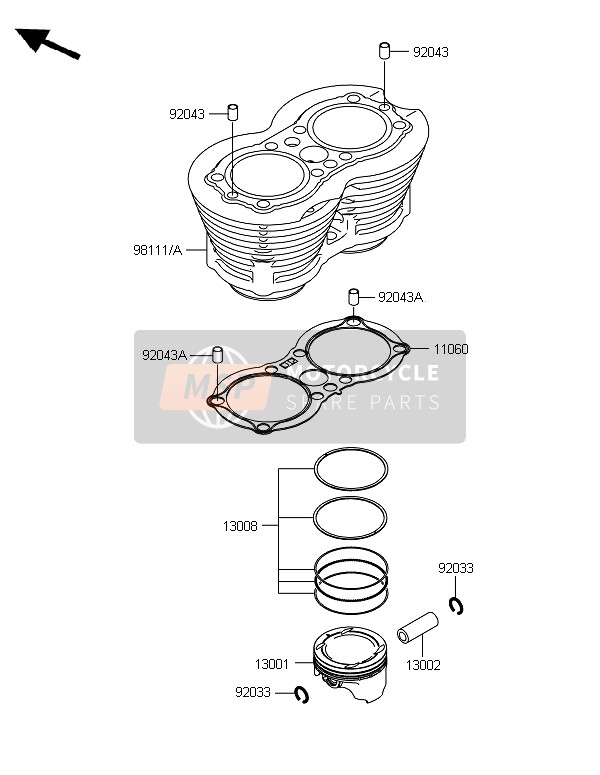 Kawasaki W800 2014 Cylinder & Piston(S) for a 2014 Kawasaki W800