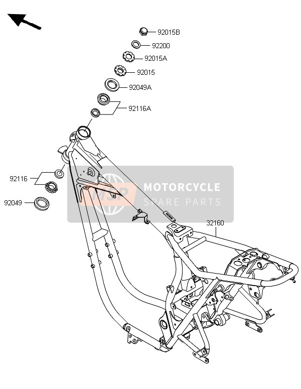 Kawasaki W800 2014 Frame for a 2014 Kawasaki W800