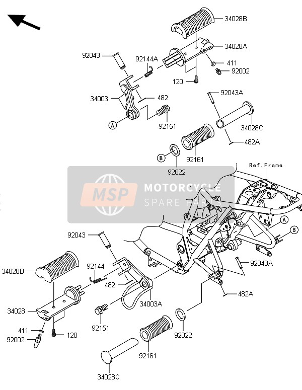 Kawasaki W800 2014 Footrests for a 2014 Kawasaki W800