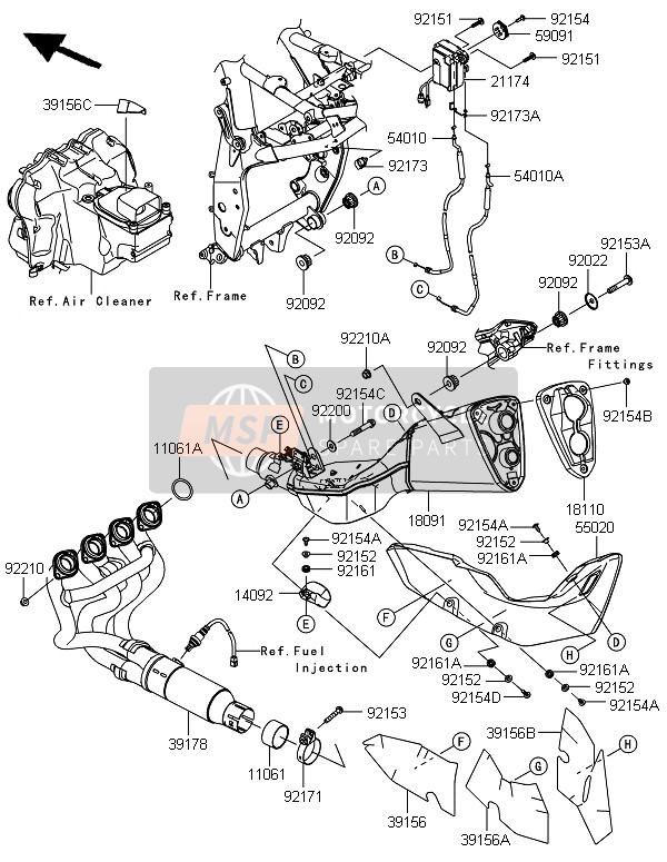 Kawasaki Z800 2014 Silenziatore(S) per un 2014 Kawasaki Z800