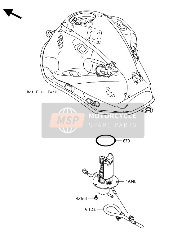 Kawasaki Z800 ABS-BEF 2014 Pompe à carburant pour un 2014 Kawasaki Z800 ABS-BEF