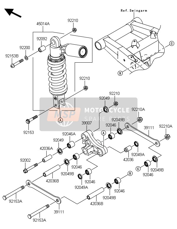 Kawasaki Z800 ABS-BEF 2014 Suspension & Amortisseur pour un 2014 Kawasaki Z800 ABS-BEF