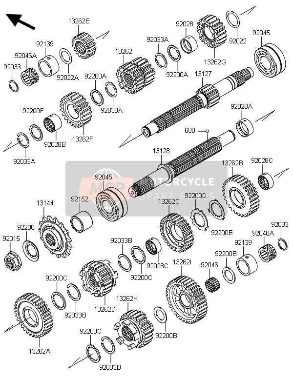 Kawasaki Z800 ABS-DEF 2014 Transmission pour un 2014 Kawasaki Z800 ABS-DEF