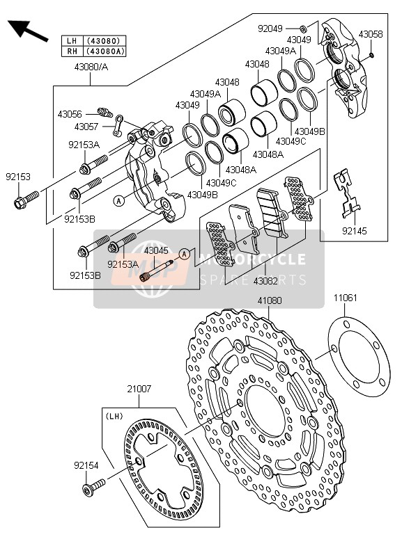 Kawasaki Z800 ABS-DEF 2014 Front Brake for a 2014 Kawasaki Z800 ABS-DEF