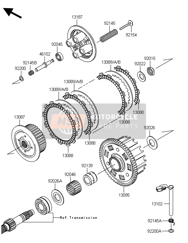 Kawasaki Z800E VERSION 2014 Embrayage pour un 2014 Kawasaki Z800E VERSION