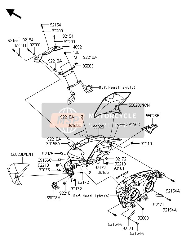 Kawasaki Z800E VERSION 2014 Cowling for a 2014 Kawasaki Z800E VERSION