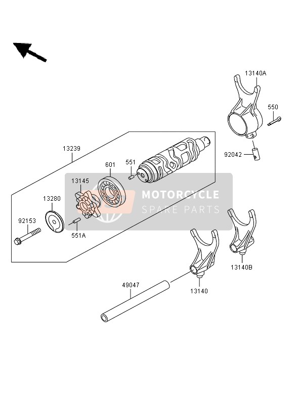 Tambour de changement de vitesse & Fourchette de changement de vitesse(S)