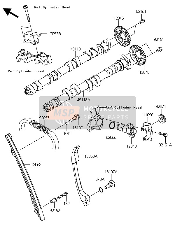 Kawasaki ZX1000SX 2014 Camshaft(S) & Tensioner for a 2014 Kawasaki ZX1000SX