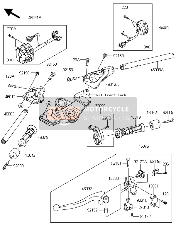 460910611, HOUSING-ASSY-CONTROL,Lh ZX1000, Kawasaki, 0