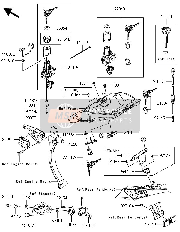 560541102, Mark,Ignition Switch, Kawasaki, 1