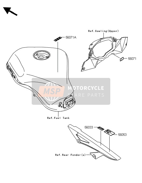 Kawasaki ZX1000SX 2014 ETIKETTEN für ein 2014 Kawasaki ZX1000SX