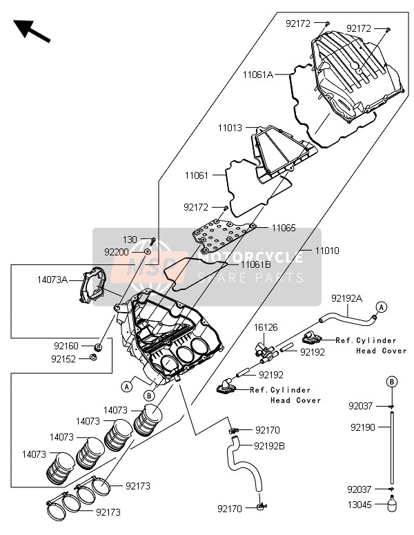 Kawasaki ZX1000SX ABS 2014 Air Cleaner for a 2014 Kawasaki ZX1000SX ABS