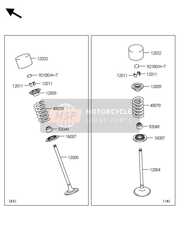 Kawasaki ZX1000SX ABS 2014 Kleppen voor een 2014 Kawasaki ZX1000SX ABS