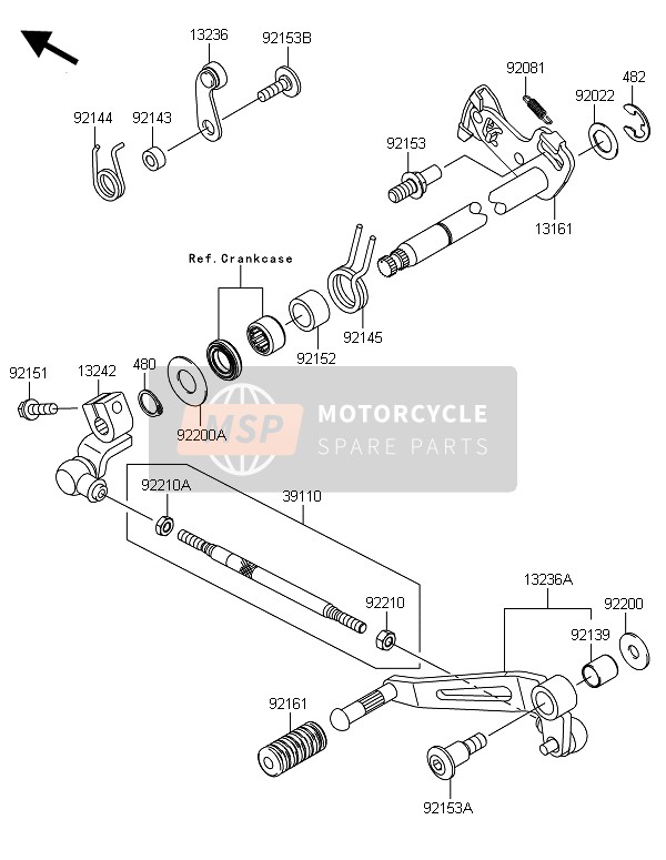 Kawasaki ZX1000SX ABS 2014 Gear Change Mechanism for a 2014 Kawasaki ZX1000SX ABS