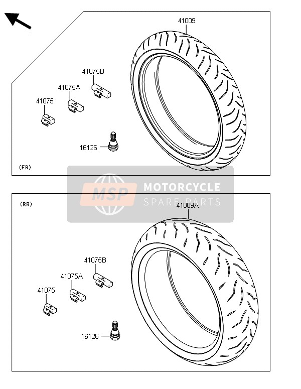 Kawasaki ZX1000SX ABS 2014 Llantas para un 2014 Kawasaki ZX1000SX ABS