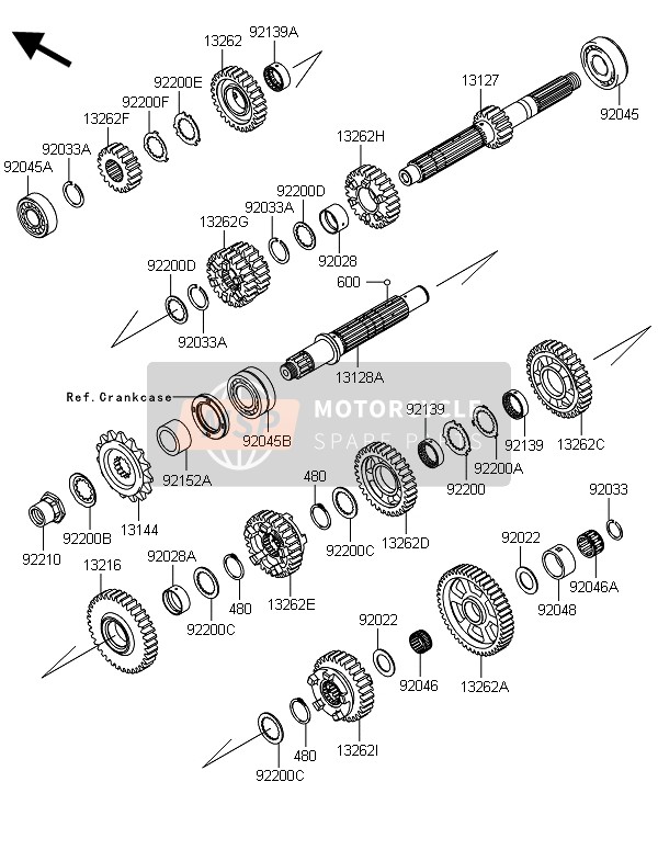 131280683, SHAFT-TRANSMISSION Output, Kawasaki, 1