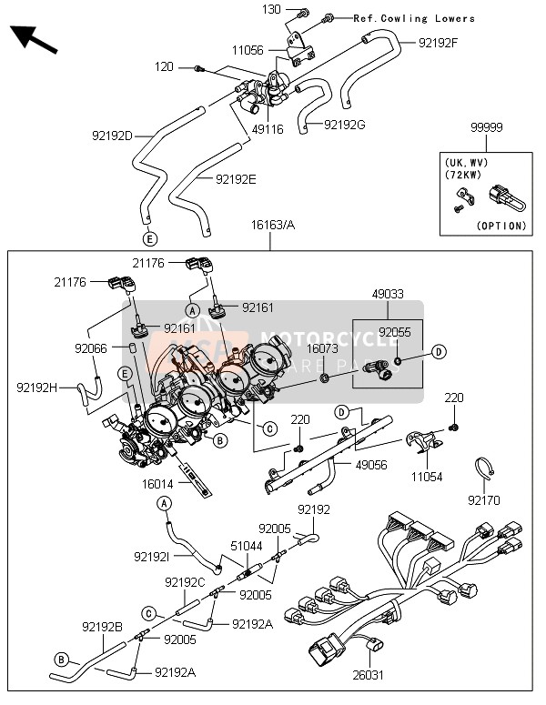 Kawasaki ZZR1400 ABS 2014 Throttle for a 2014 Kawasaki ZZR1400 ABS