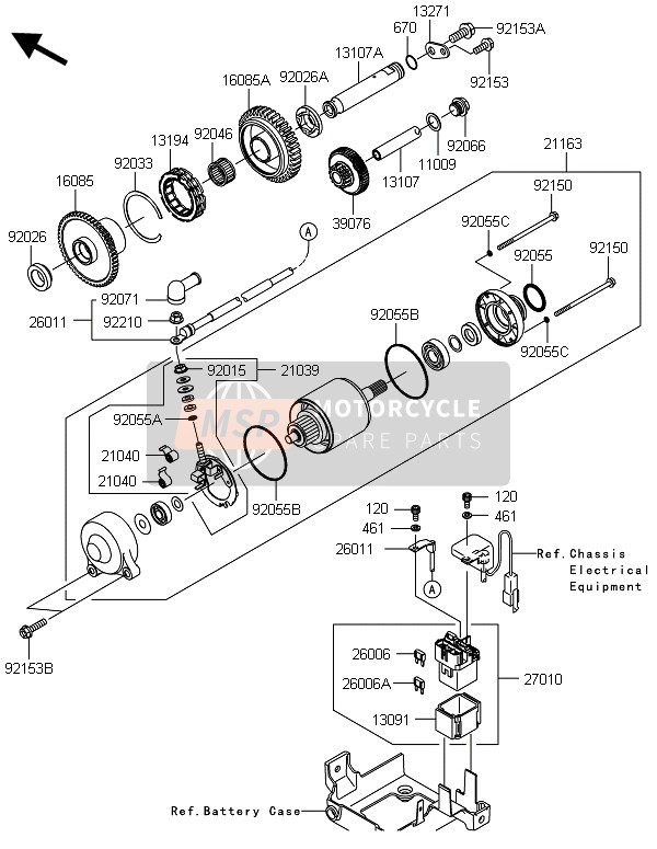 Kawasaki ZZR1400 ABS 2014 Starter Motor for a 2014 Kawasaki ZZR1400 ABS