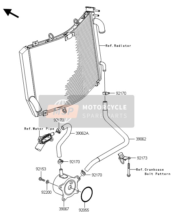 Kawasaki ZZR1400 ABS 2014 Enfriador de aceite para un 2014 Kawasaki ZZR1400 ABS