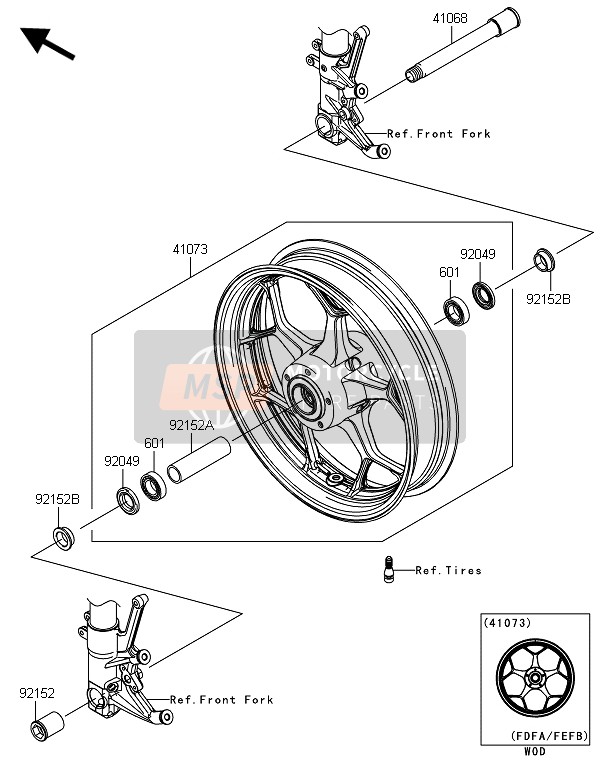 Kawasaki ZZR1400 ABS 2014 Front Hub for a 2014 Kawasaki ZZR1400 ABS