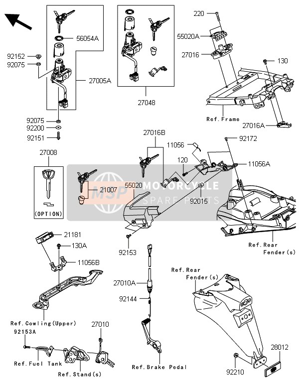 Kawasaki ZZR1400 ABS 2014 Ignition Switch for a 2014 Kawasaki ZZR1400 ABS