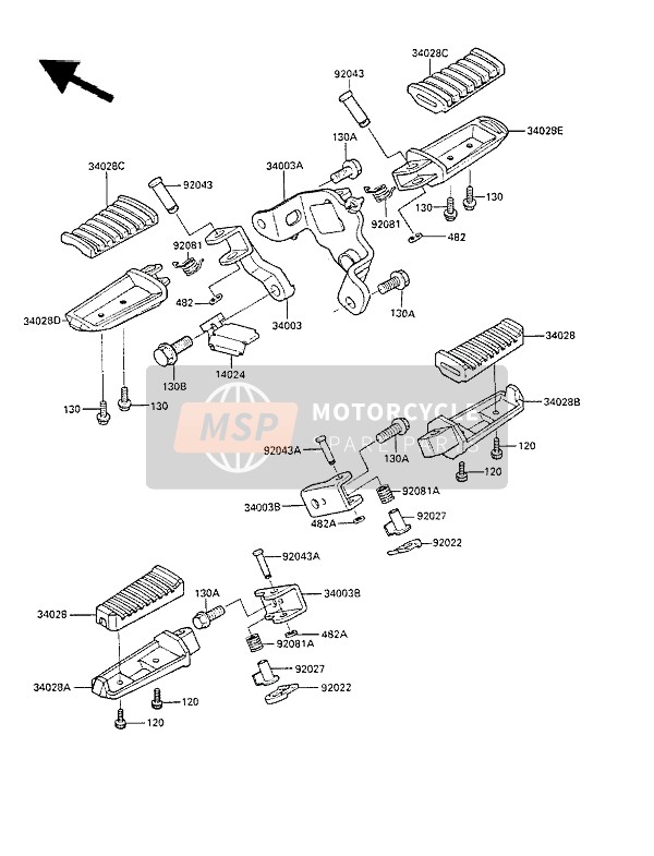 130BB1230, Flanschschraube, Kawasaki, 1